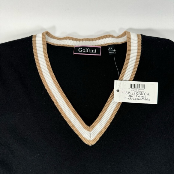 NWT New Golftini Women's V-Neck Extra Small XS Long Sleeve Top Lightweight - Picture 4 of 4